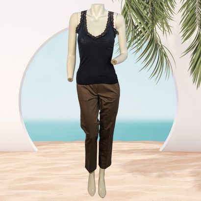 MARC CAIN
Pantalon 7/8 taupe en coton et...