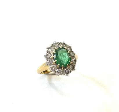 Importante bague Marquise en or de deux tons...