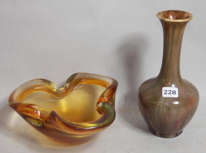 Vide poche en verre de Murano couleur saumon...