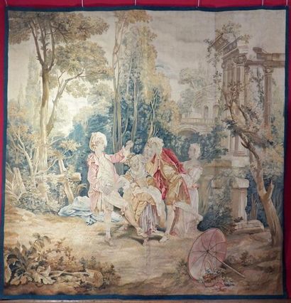 AUBUSSON XVIIIe siècle, dans le goût de BOUCHER
