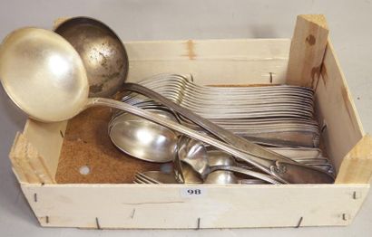 Partie de ménagère en métal argenté modèle...