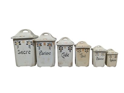BORDEAUX
Lot de 6 pots à épices en faïence...