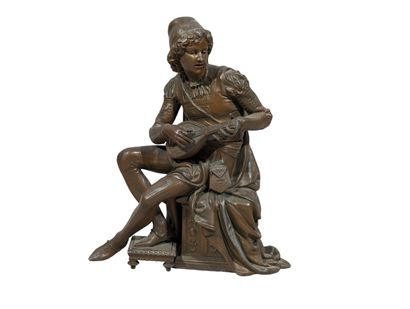 Sujet en régule à patine médaille figurant...