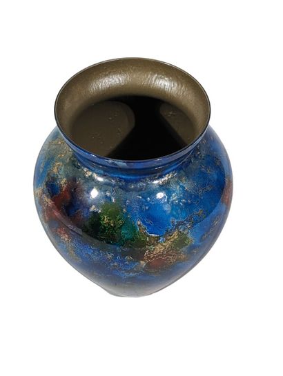 LAQUE LINE
Vase en verre à décor fixé marbré,...