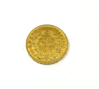 Une pièce de 20 FRANCS 1853 Napoléon tête...