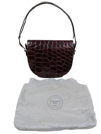 DIOR
Sac porté épaulé en cuir imitation croco...