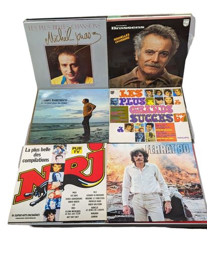 Importants lot de vinyles de chanteurs français...