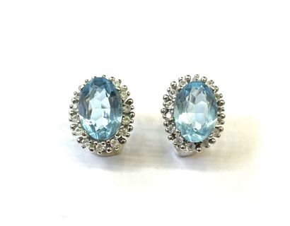 Paire de pendants d'oreille en argent (800/oo)...