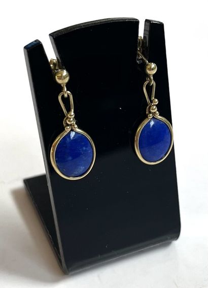 Paire de pendants d'oreille en or jaune 18...