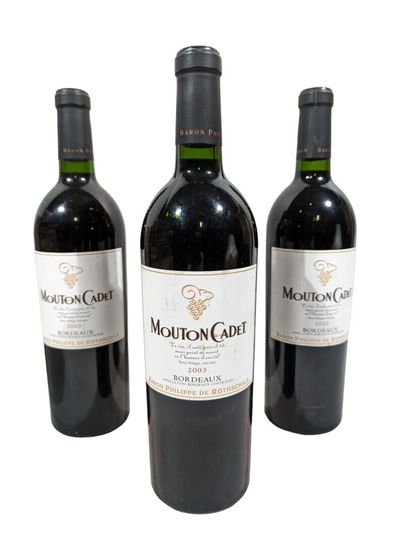 3 blles de Mouton Cadet Baron Philippe de...