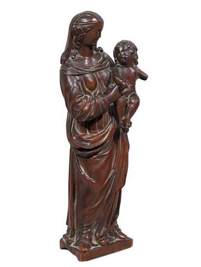 Vierge à l'Enfant en acajou sculpté
Époque...