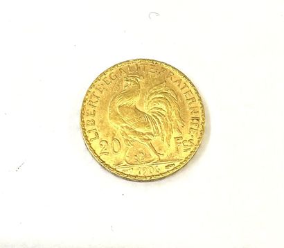 1 pièce de 20 Francs or Coq de Chaplain 1906
Poids...