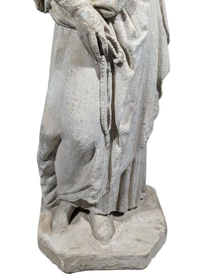 VIERGE A L'ENFANT en pierre calcaire sculptée....