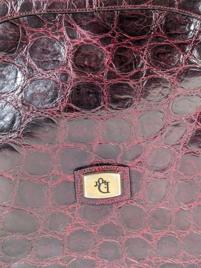DIOR
Sac porté épaulé en cuir imitation croco...