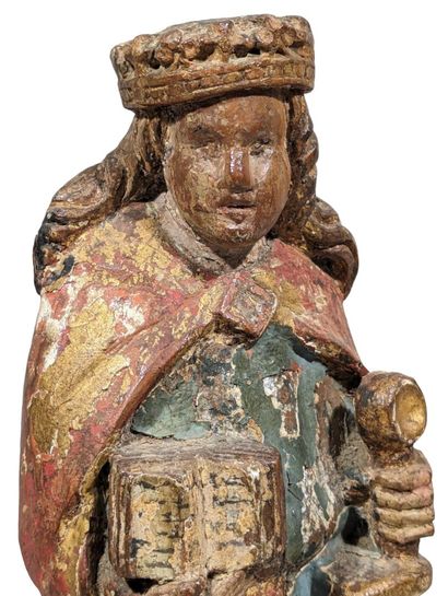 Saint Paul
Sculpture en bois patiné polychrome...