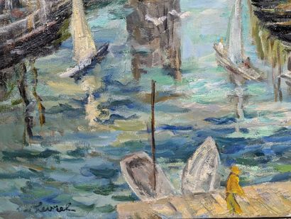 René LEVREL (1900 -1981)
«Port de La Rochelle»
Huile...