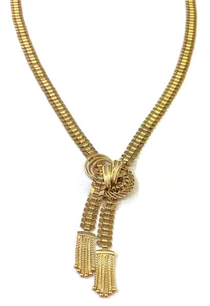 Collier en or jaune 18 K (750/oo) à maille...