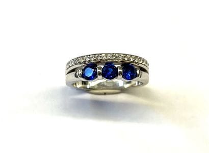 Bague double en argent (925/oo) composée...