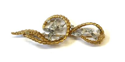 BROCHE en or rose et gris 18k (750/°°) en...