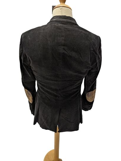 DIOR
Veste blazer en velours ras noir à coude...