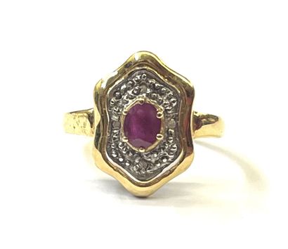 Bague en or de deux tons 18 K (750/oo), le...