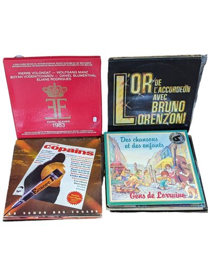 Lot de vinyles 33 et 45 tours dont Fernand...