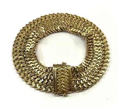 BRACELET manchette souple en or rose 18k...