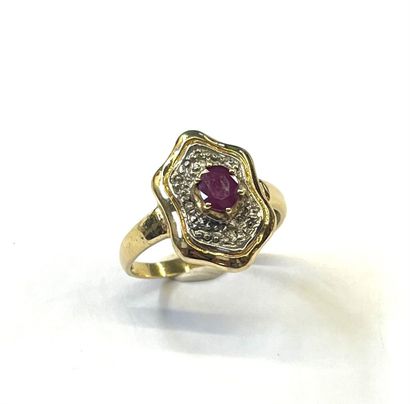 Bague en or de deux tons 18 K (750/oo), le...