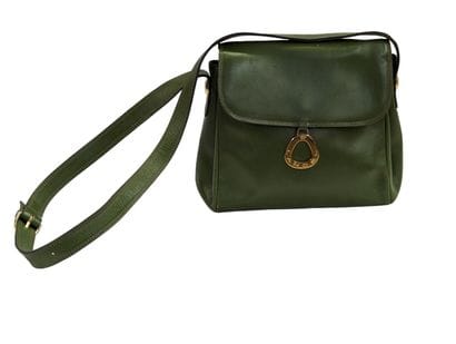 LANCEL 
Sac bandoulière en cuir lisse vert...