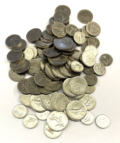 Lot de 100 monnaies semeuse en cupronickel...