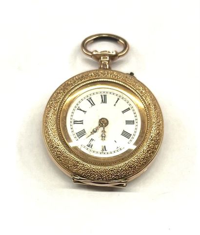MONTRE de col en or rose 14k (585/°°) à double...