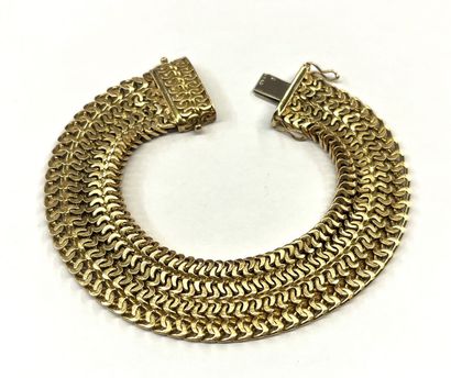 BRACELET manchette souple en or rose 18k...