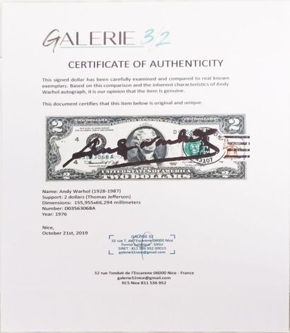 Andy WARHOL (1928-1987)
Signature manuscrite...