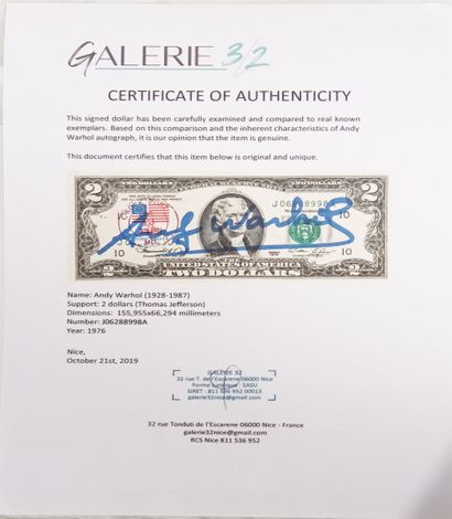 Andy WARHOL (1928-1987)
Signature manuscrite...