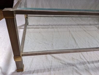 PIERRE VANDEL
Table basse en métal argenté...