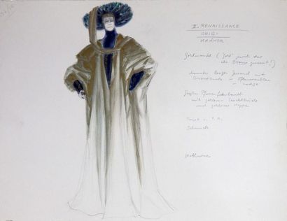 Projet de mode au crayon rehaussé à la g...