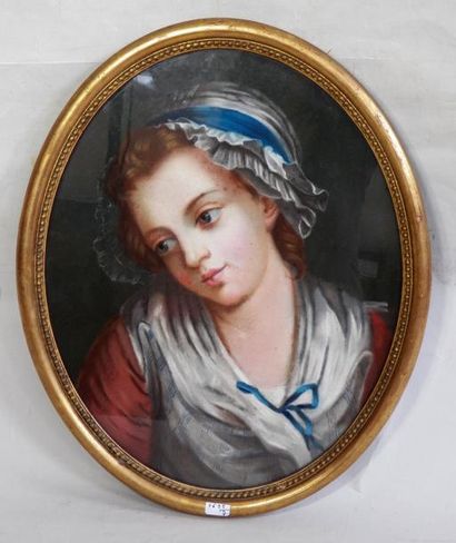 Ecole française XVIIIe siècle, d après GREUZE
Portrait...