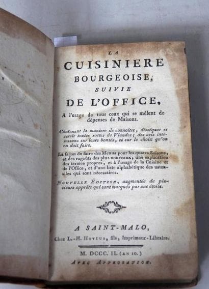 ANONYME
La Cuisinière Bourgeoise suivie de...