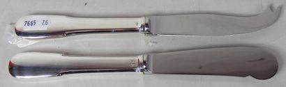 Couteau beurre + couteau fromage manche argent...