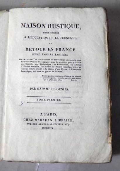 Madame de GENLIS
Maison rustique pour servir...