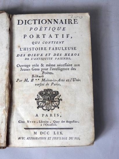 M. B***
Dictionnaire poétique portatif qui...