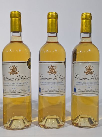 Réunion de 6 bouteilles de CHATEAU LA CLYDE,...