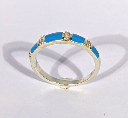 BAGUE en argent 925‰ de type demi-alliance...