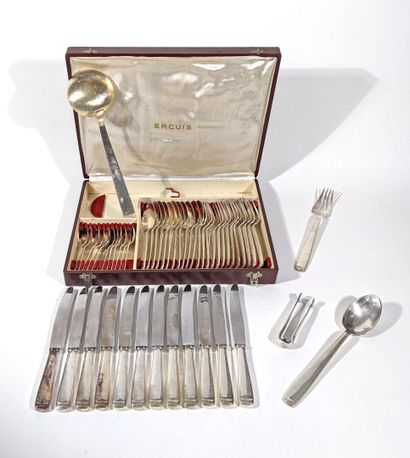 ERCUIS
Partie de ménagère en métal argenté...