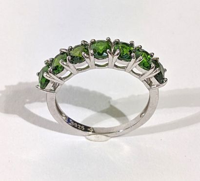 DEMI-ALLIANCE AMERICAINE en argent 925‰ sertie...