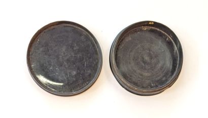 Paire de tabatières de forme circulaire en...