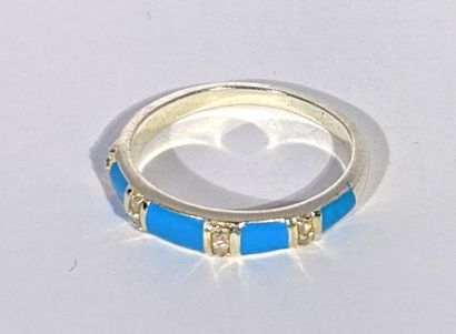 BAGUE en argent 925‰ de type demi-alliance...