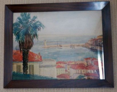 Gilbert PRIVAT : Port de Monaco aquarelle...