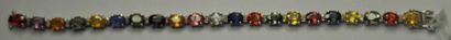 Bracelet ligne en or gris 14K orné de saphirs...