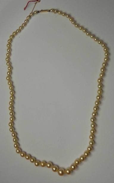 Collier de perles de culture en chute, fermoir...